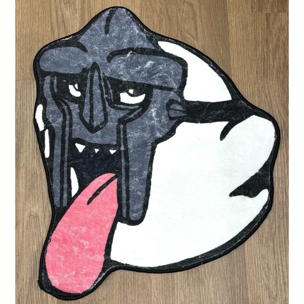Ghost Mask Shaped Area Rug Inspired Design Non-Slip Plush Polyester Decor